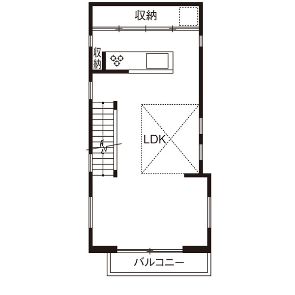 3階建てペンシルハウスの画像「間取り」