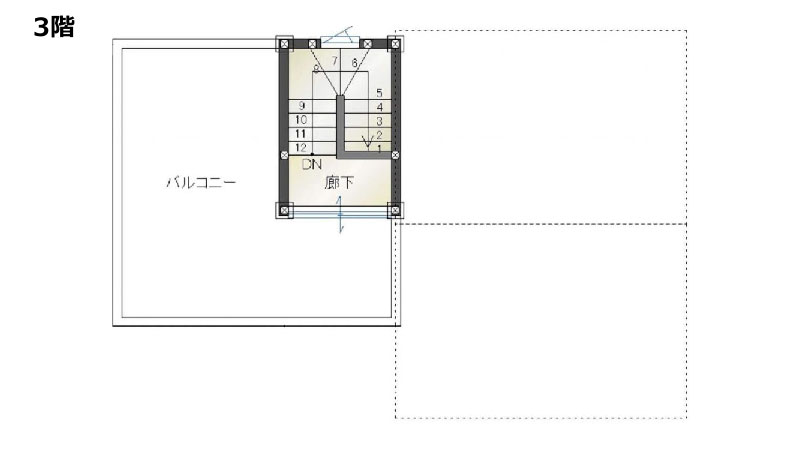 【5LDK】14坪・2階建て狭小住宅の間取り_3階